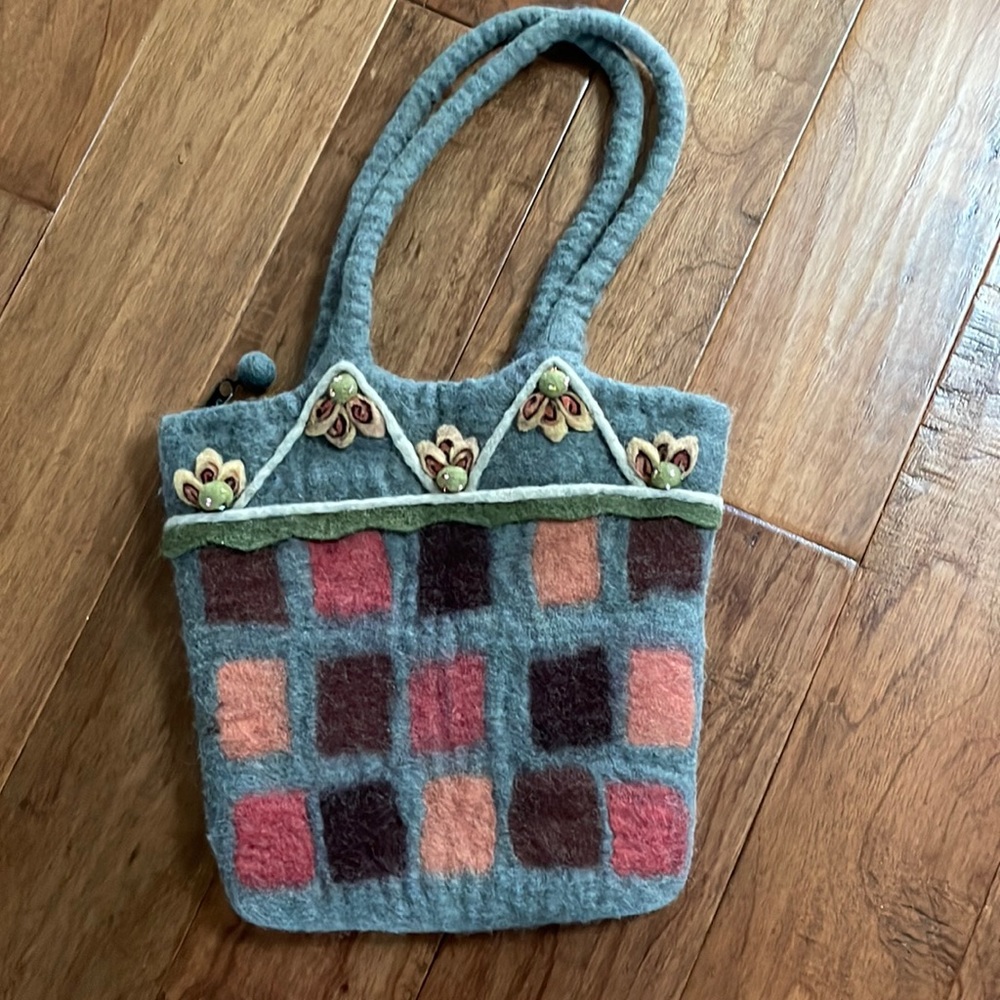 Wool Purse hand made in Nepal Never Used